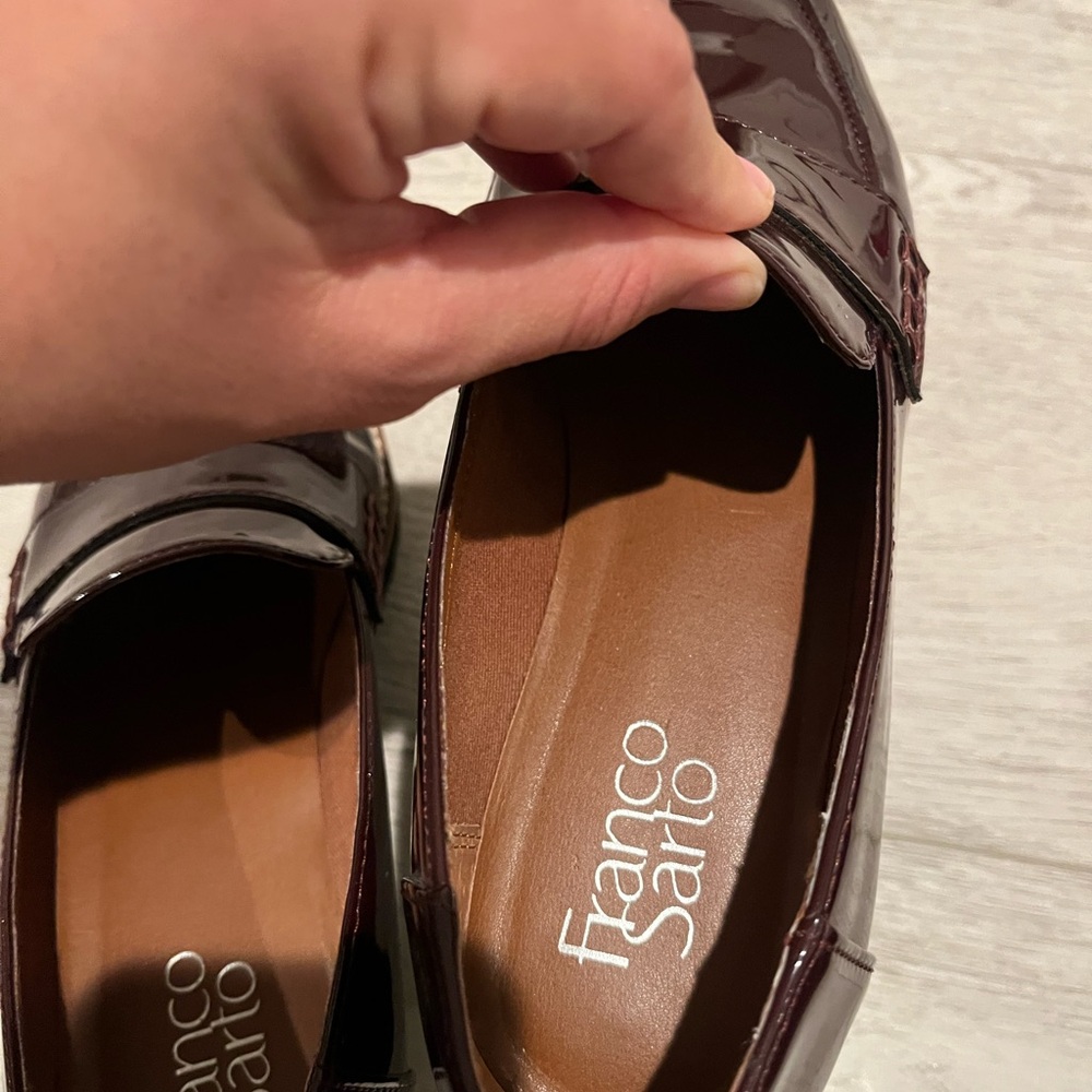 Franco Sarto Burgundy Patent Loafers
